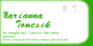 marianna tomcsik business card